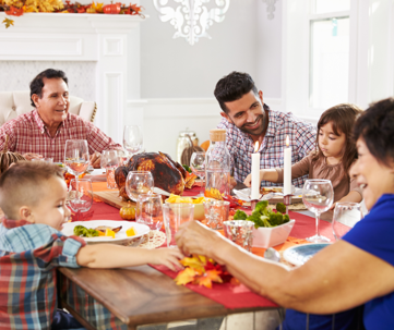 Family at thanksgiving dinner