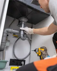 Plumber Clearing Drain