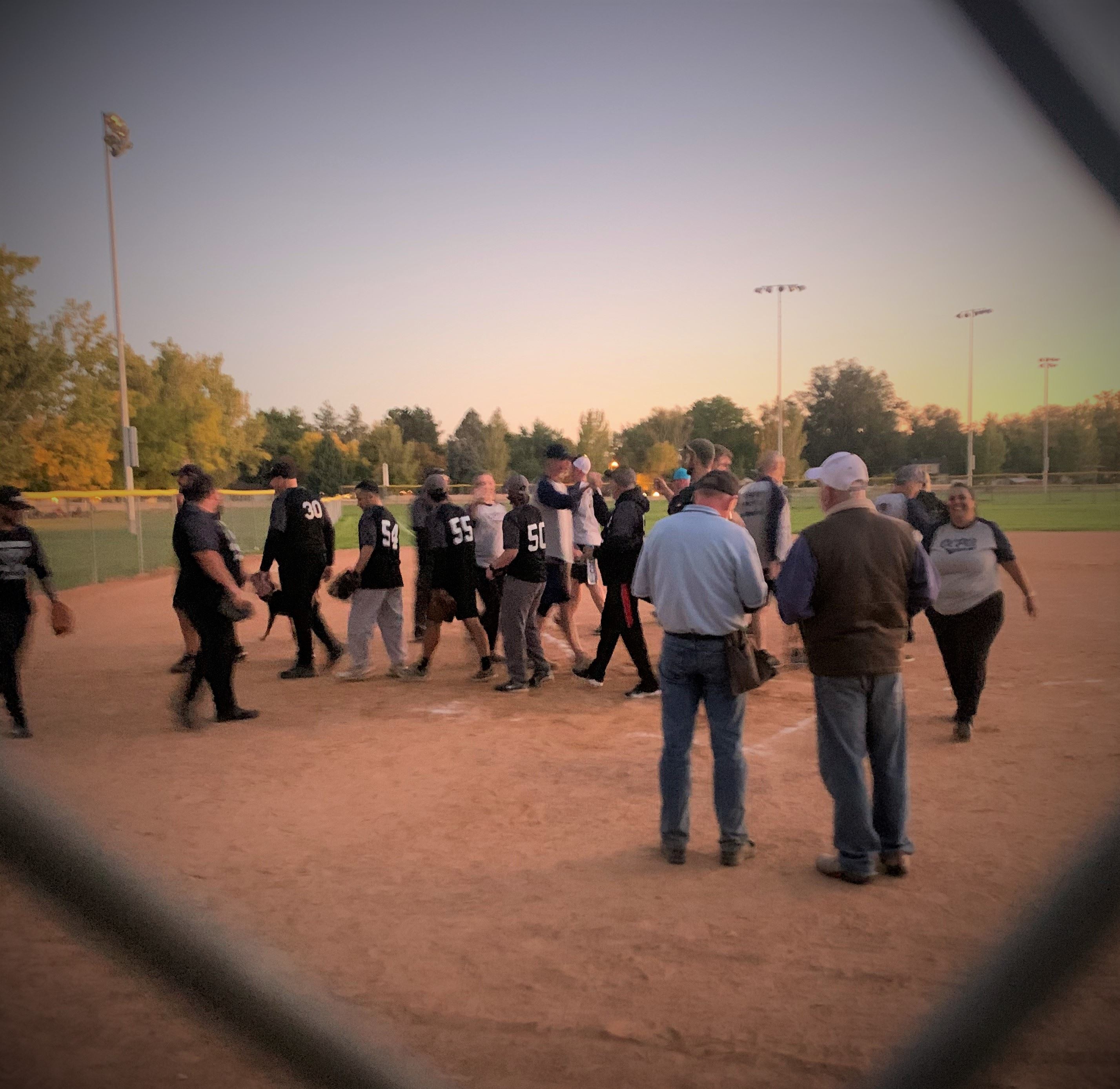 baseball teams on the field 